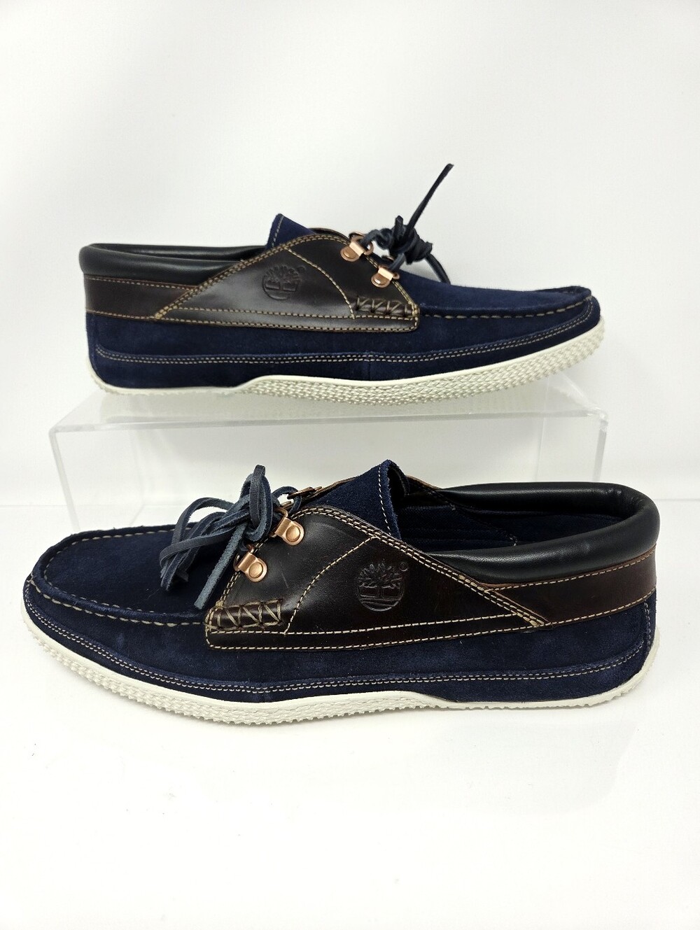 Timberland Boat Shoes Mens 11.5 Navy Suede Leather Casual Camp Moc